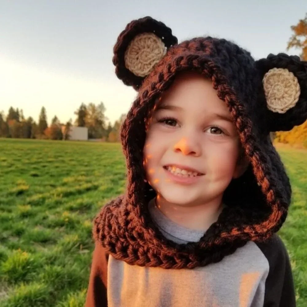 Animal Hood | BLACK BEAR | Hooded Scarf Costume